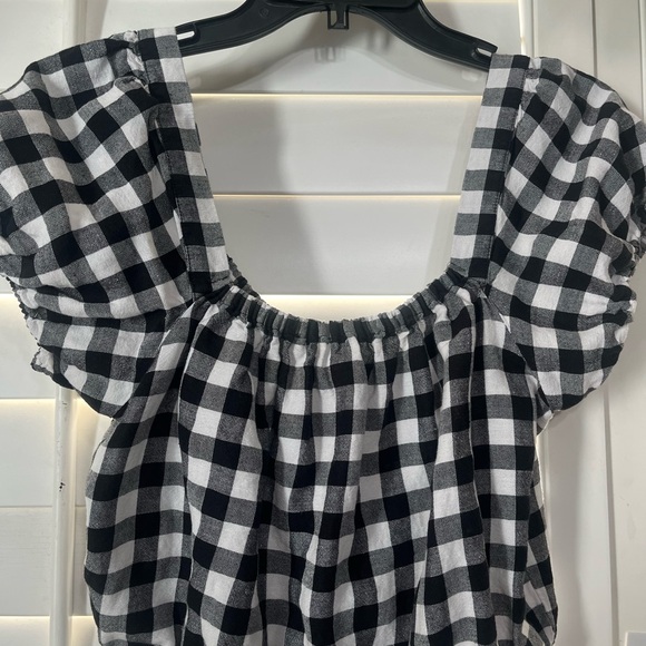 Madewell Black and White Checkered Crop Top - Picture 3 of 3